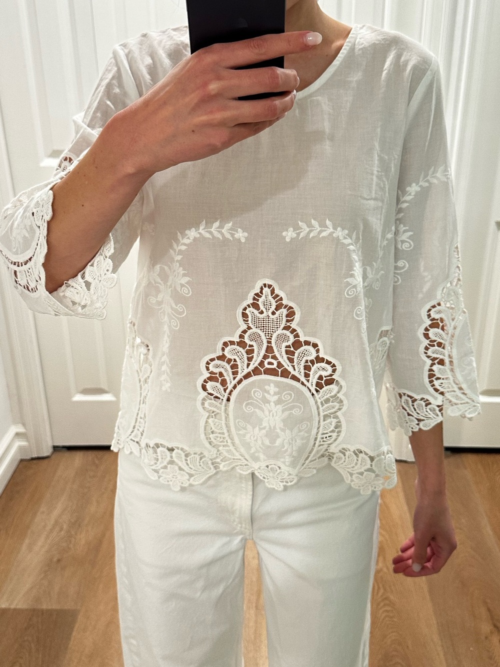 Cynthia Rowley cotton eye lit blouse